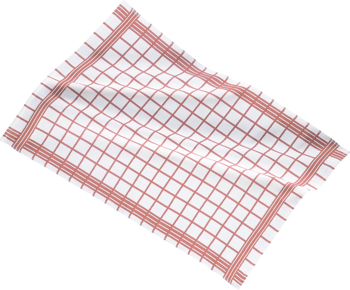 Keukenhanddoek 50x70cm, set3,check white center, soft pink