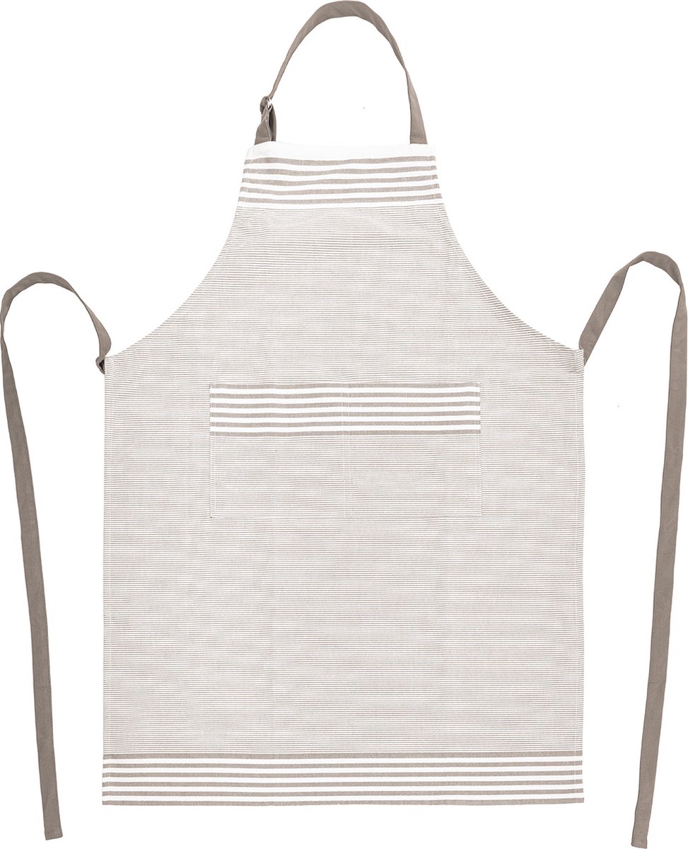 Tiseco - Keukenschort XL-LINES - Katoen - Extra lang - 70x90 cm, beige