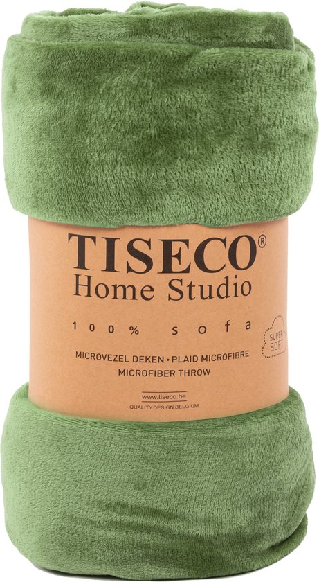 Tiseco Home Studio - Plaid COSY - microflannel - 220 g/m² - 240x220 cm - Greenolive