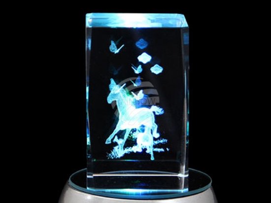 RAINBOW lampje Crystal cube unicorn