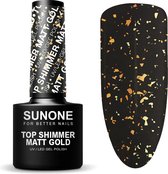 SUNONE UV/LED Top Shimmer Matt Gold 5ml. - Transparant, Goud - Mat - Top en/of basecoat