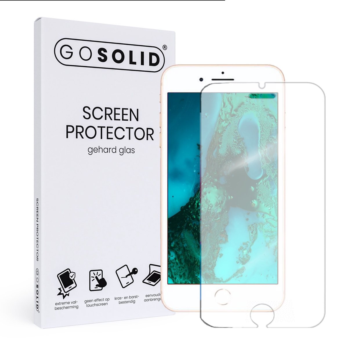 GO SOLID! ® Screenprotector geschikt voor Apple iPhone 7 - gehard glas