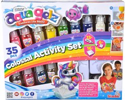 foto van Aqua Gelz Colossal Set, 13 flesjes kleurgel, elk 30ml, 16 mallen, 6x additief, vanaf 8 jaar - Hobbypakket