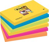 Post-it® Super Sticky Notes - Kleurenset Rio, Neon geel, Mediterraan blauw, Neon Groen, Fuchsia, Neon oranje - 6 blokken
