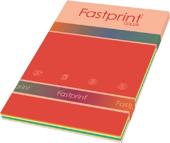 Papier copie Fastprint A4 80gr 10 couleurs x25 feuilles 250 feuilles - 10 pièces
