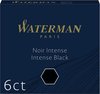 Waterman-vulpeninktpatronen | kort 'internationaal' | Intense Black | 6 stuks