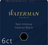 Waterman-vulpeninktpatronen | kort 'internationaal' | Intense Black | 6 stuks