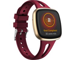 By Qubix - Compatible Fitbit bandje - geschikt voor Fitbit Versa 3 & 4 / Sense 1 & 2 - Sportbandje druppel design - Large - Bordeaux Smartwatchbandje bandje Armband Polsband Strap Band Watchband