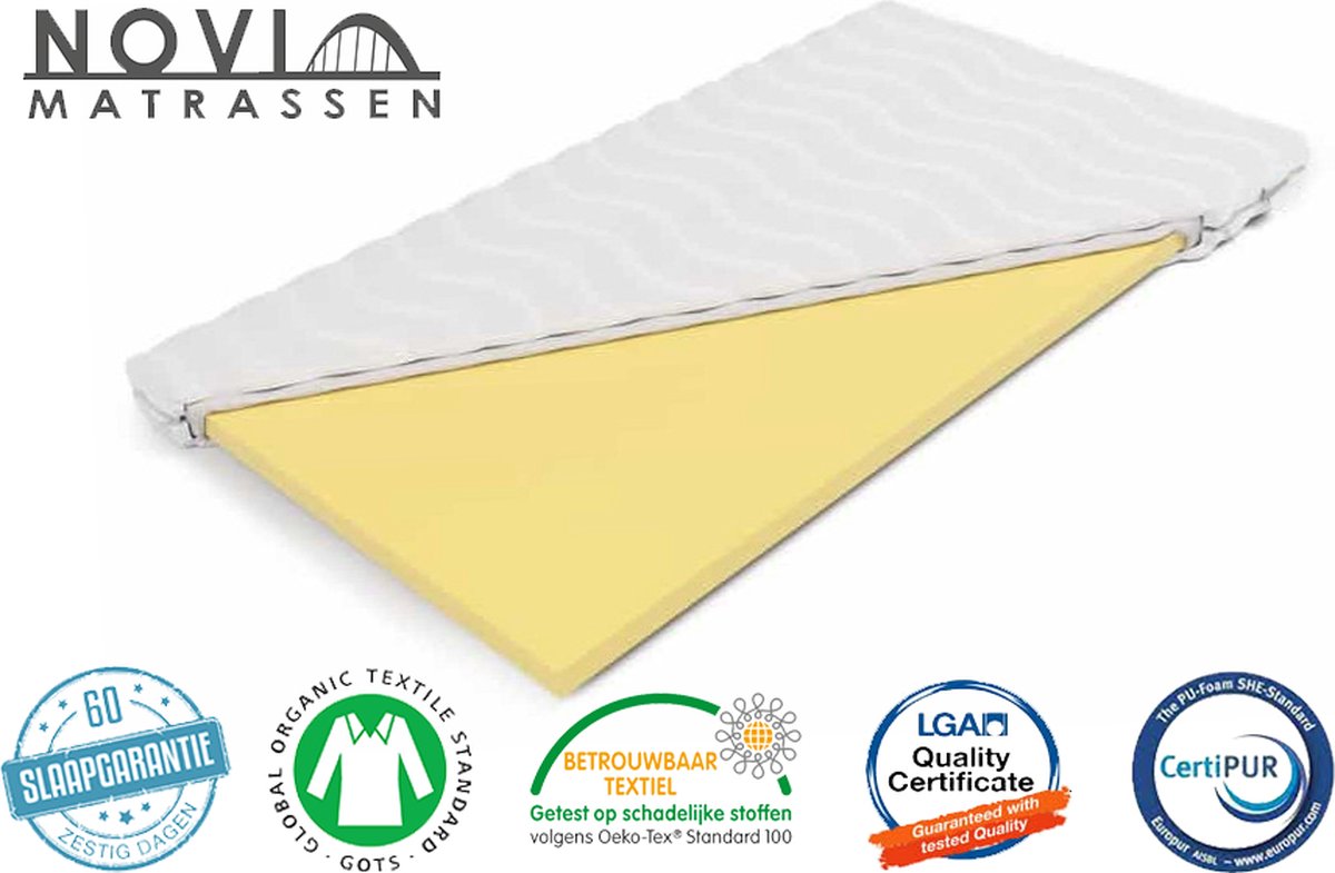 Novio - Topmatras - 120x210x12cm - Koudschuim - Hotel kwaliteit - Luxe Tijk - Topper Matras