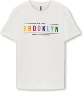 Only t-shirt jongens - ecru - KOBkevin - maat 116