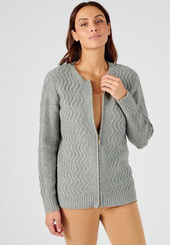 Minda™ | Pull zippé en maille torsadée, élégance et confort raffinés