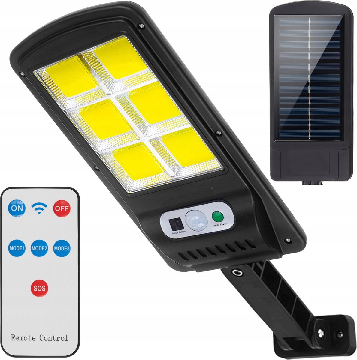 Wal – lampe solaire Led avec télécommande et capteur de mouvement,  alimentée par batterie intégrée, applique murale étanche en ABS, pour  l'extérieur