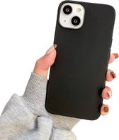 Soft Touch Hoesje - Geschikt voor Apple iPhone 14 - Zwart - Stevig Shockproof TPU Materiaal - Zachte Coating - Siliconen Feel Case - Back Cover