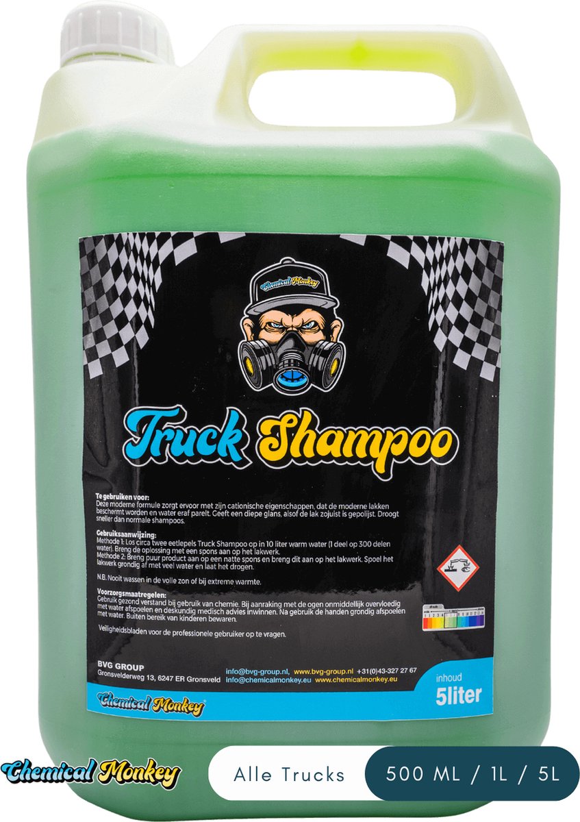 Chemical Monkey Truck shampoo - 5L - Vrachtwagen shampoo - Verwijderen van hardnekkige verontreinigingen - Krachtige en veilige truck was formule