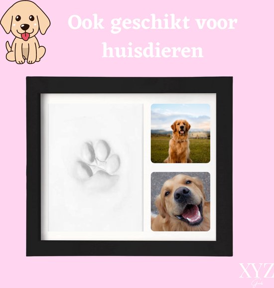 XYZ Goods Baby Fotolijst - met Klei Afdruk Voet en Hand ( Gipsafdruk baby ) - Kraamcadeau Jongen / Kraamcadeau Meisje - Babyshower - Kraampakket / Geboorte Cadeau - Baby Artikelen - Zwart van XYZ Goods — afbeelding 4