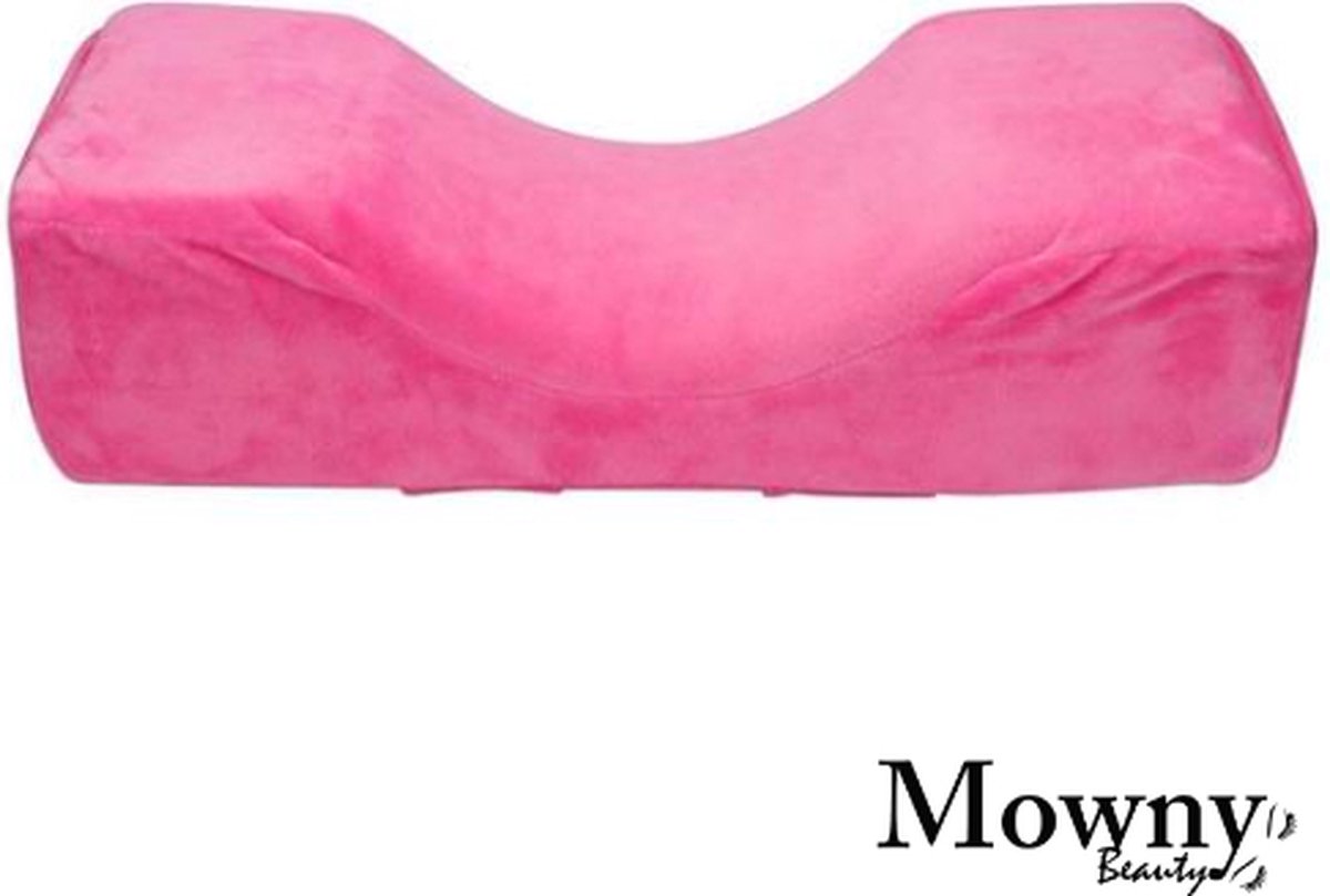 Mowny beauty - roze lash pillow met organizer - hoofdkussen wimperextensions - lash nek kussen