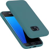 Cadorabo Hoesje geschikt voor Samsung Galaxy S7 EDGE in LIQUID GROEN - Beschermhoes gemaakt van flexibel TPU silicone Case Cover