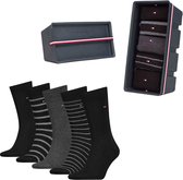 Tommy Hilfiger 5-Pack Heren Sokken Giftbox Stripes - Zwart - Maat 39-42