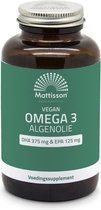 Mattisson - Vegan Algenolie Omega 3 500 mg - DHA 375 mg & EPA 125 mg - Vegan Voedingssupplement - 180 Capsules