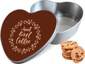 Boîte à biscuits But First Coffee Hart - Boîte de rangement 14x15x5 cm