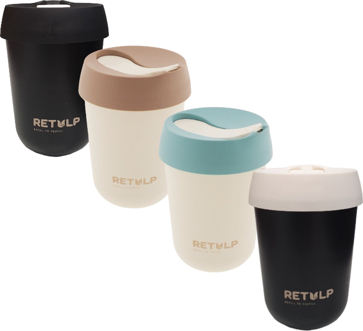 Voordeelpakket Travel Cup - 275 ml - Travel mug 4 stuks - Mok - Herbruikbare koffiebeker - To Go