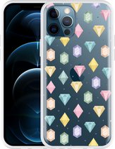 Geschikt voor Apple iPhone 12 Pro Hoesje Diamonds - Designed by Cazy