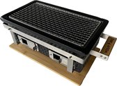 WOLFF BBQ |Shichirin grill |Keramische tafel barbecue |Rechthoek model met 2x lucht inlaad |Buitenhuis gebruik