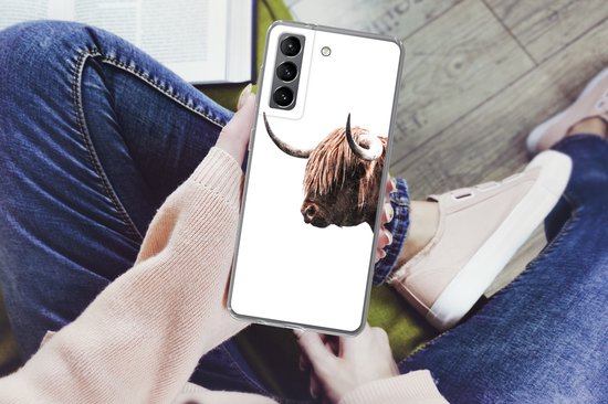 Coque Samsung Galaxy S21 Plus - Highlander écossais - Corne - Portrait - Siliconen