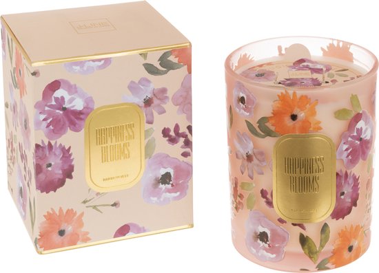 J-Line bougie parfumée Happiness Blooms - rose - 70H