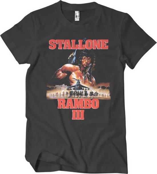Tshirt Homme Rambo -XL- III Poster Zwart