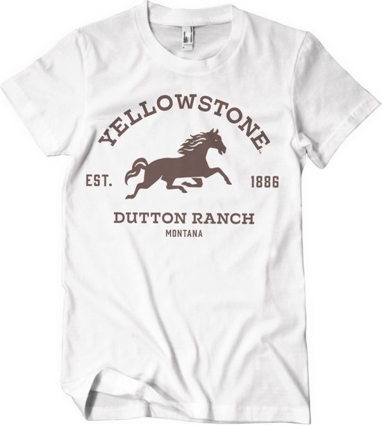 Yellowstone Heren Tshirt -S- Dutton Ranch - Montana Wit
