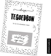 Tegoed - Tegoedbon - DIY kraskaart - Inclusief Kraft envelop - Cadeaubon zwart wit