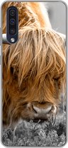 Coque Samsung Galaxy A50 - Scottish Highlander - Plantes - Zwart - Wit - Siliconen