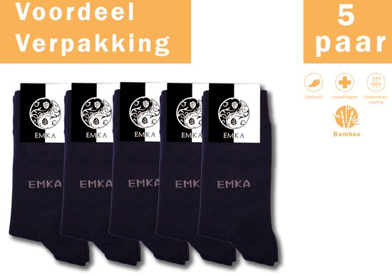 EMKA - Happy sock - Bas/ Chaussettes Unisexe Bamboe 4 Paires - Bleu marine