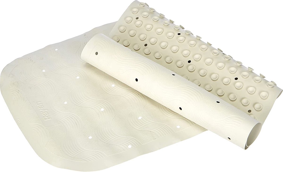 Rayen badmat met zuignappen, 37 x 90 cm, wit