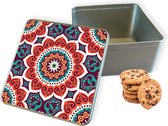Boîte à biscuits Retro Mandala Square - Boîte de rangement 20x20x10 cm