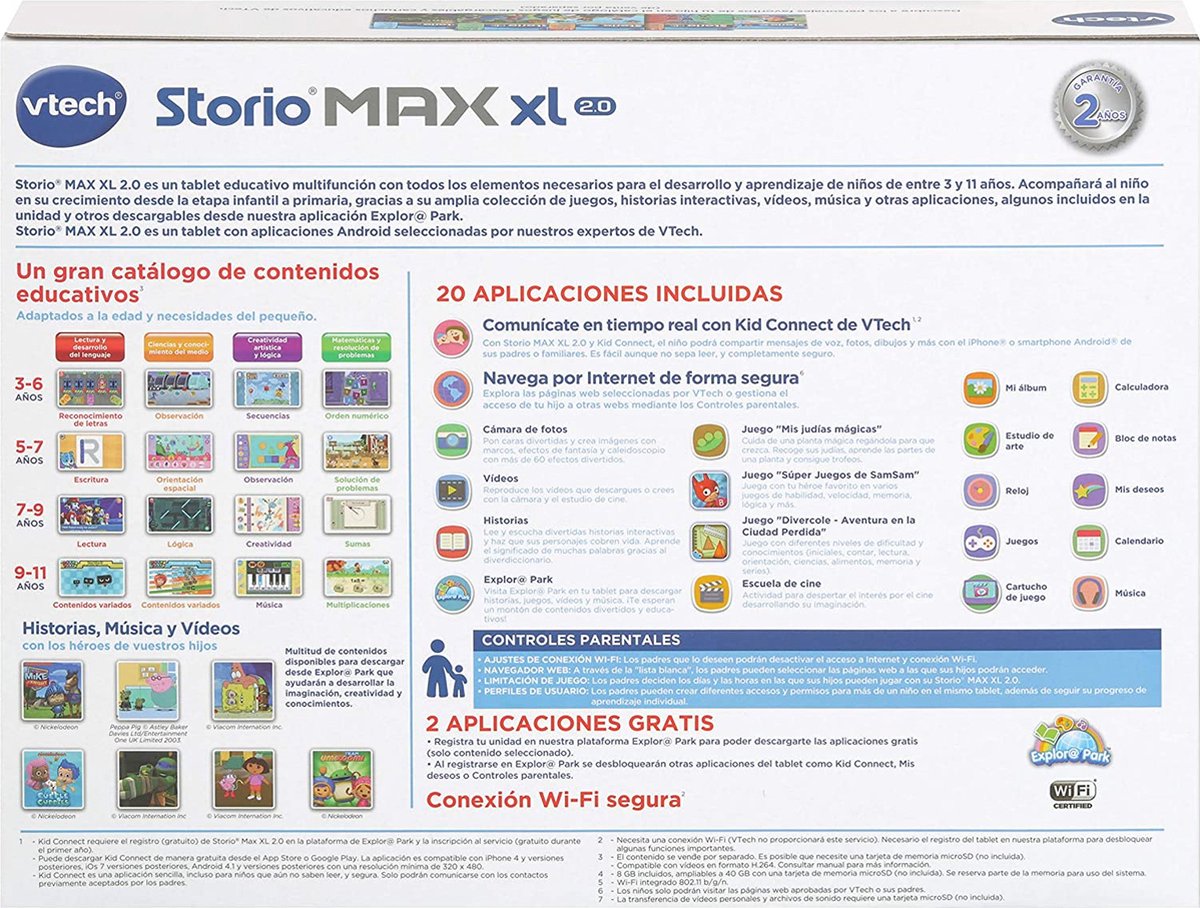 VTech - Tablette Storio Max XL 2.0 - Bleue