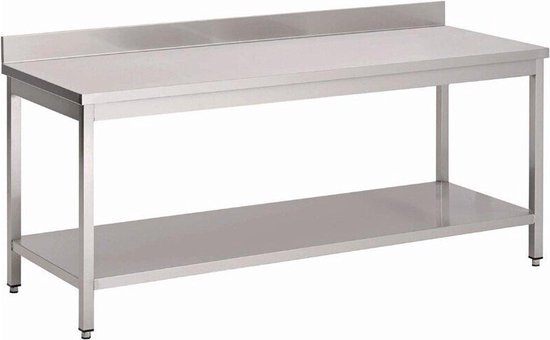 Werktafel - RVS - Onderblad - Achteropstand |150cm Breed GN134 - Horeca & Professioneel