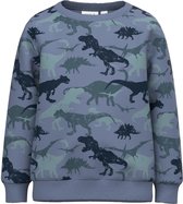 Name it Jongens Kinderkleding Blauwe Sweater Dino's Telle Wild Wind - 86