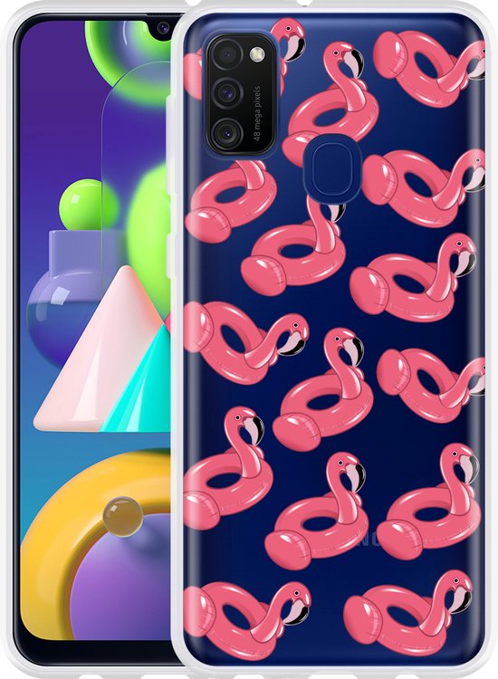 Samsung Inflatable Samsung Galaxy M21 Hoesje Inflatable Flamingos - Designed by Cazy | bol.com