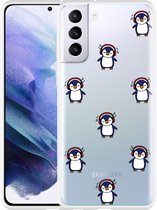 Hoesje Geschikt voor Samsung Galaxy S21 Plus Chillin like a penguin