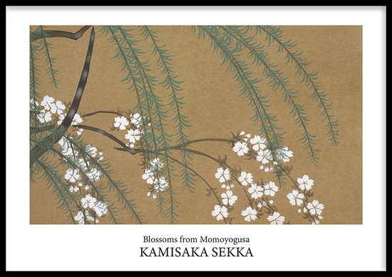 Poster Blossoms - 30x40 cm - Geschilderd door Kamisaka Sekka - Schilderkunst - Beroemde Schilder - Exclusief fotolijst - WALLLL