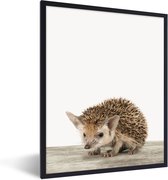 Poster in fotolijst kind - Kinderkamer decoratie - Egel - Dieren - Kinderen - Jongens - Meisjes - Kinderposter - 60x80 cm - Muurdecoratie kinderkamer - Slaapkamer decoratie