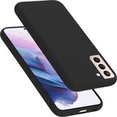 Cadorabo Hoesje geschikt voor Samsung Galaxy S22 PLUS in LIQUID ZWART - Beschermhoes gemaakt van flexibel TPU silicone Case Cover