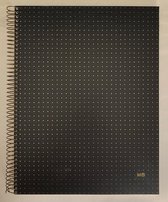 Miquelrius - Notebook A4 Zwart  en Goud - 120 vel - geruit wit papier met 4-gaatsperforatie