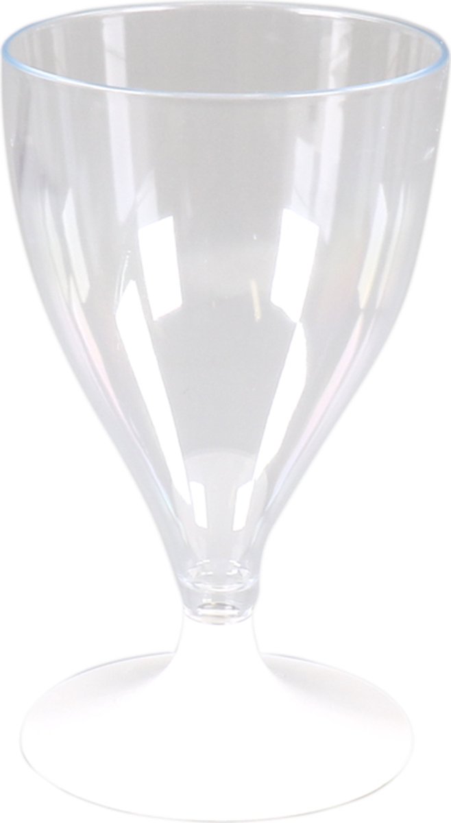 Wijnglas, onbreekbaar, met losse witte voet, pS, 200ml.(12 stuks)