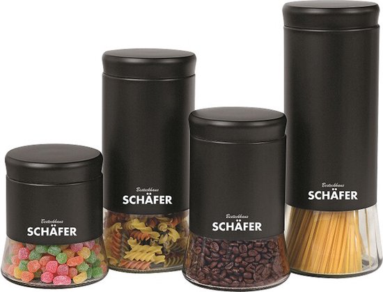Schäfer Boîtes de conservation 4 pièces - Boîtes de produits frais - Transparent