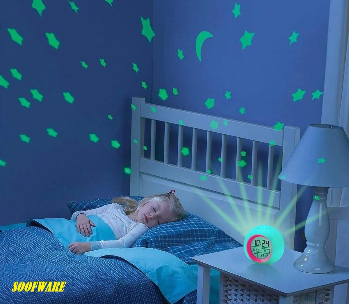 Wekker - digitaal - kleuren - nacht - geluid