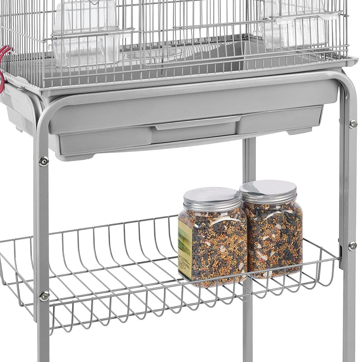 Yaheetech Vogelkooi met standaard, 46 x 35,5 x 158,5 cm