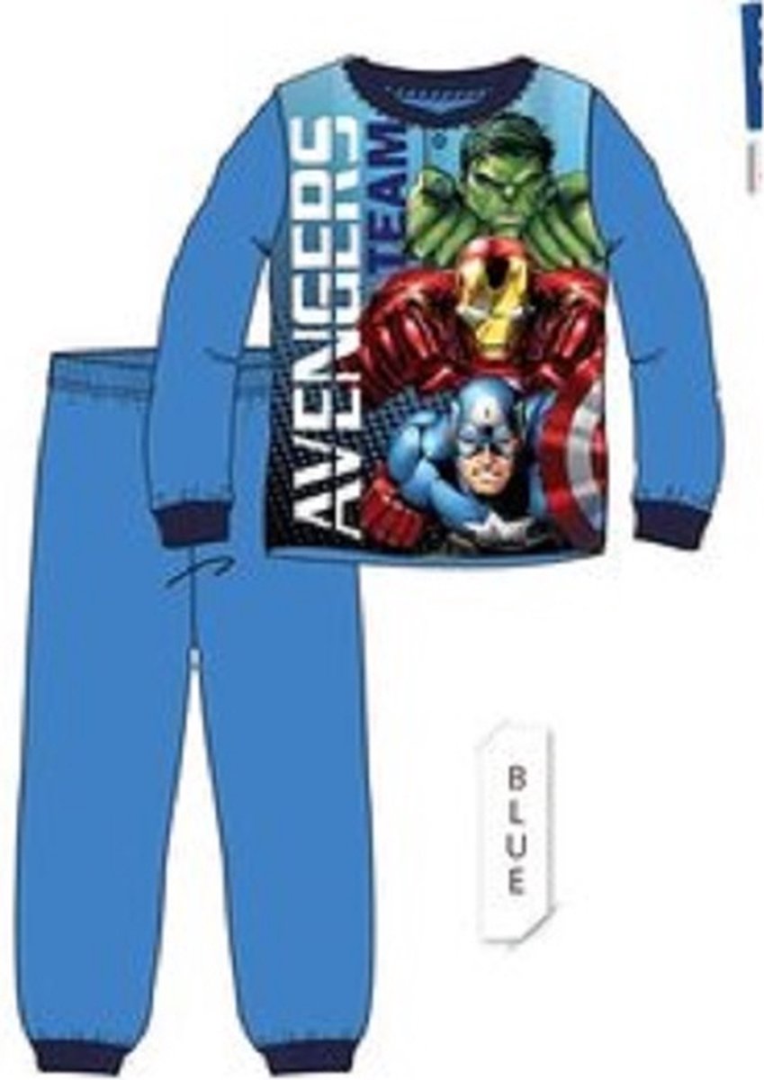 Avengers Team pyjama - lichtblauw - Avengers fleece pyama - maat 122
